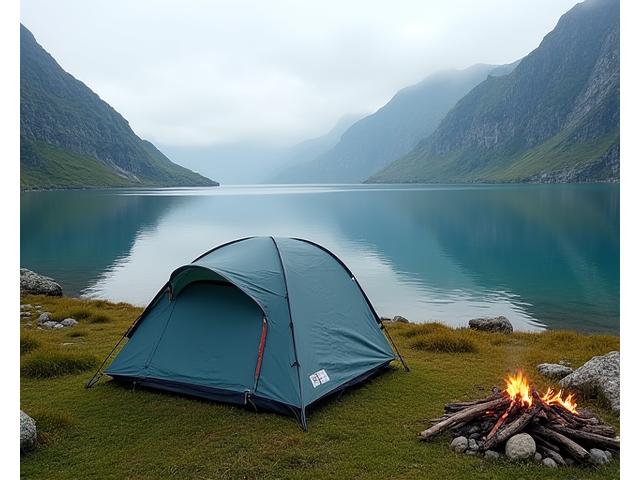 Telt og Soveposer i vakkert norsk landskap